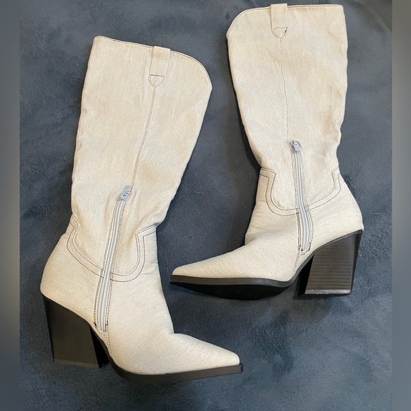 SheIn | Women’s Denim Western Boots – Light Blue Wash | Statement Boots - Picture 9 of 12